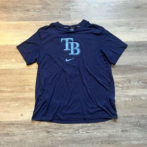 Player Issued Nike TB Rays MLB Navy Blue T-Shirt